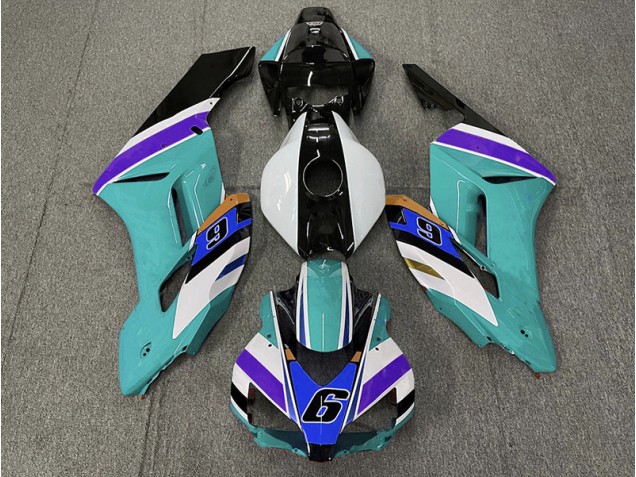 Verde Azulado 6 2004-2005 Honda CBR1000RR Carenado Moto