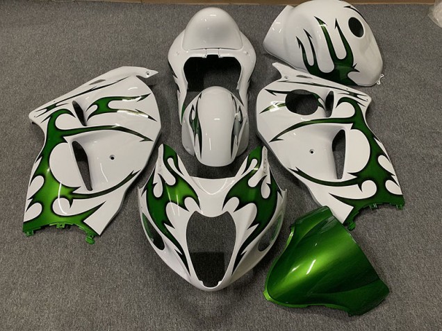 Verde & Blanco 1997-2007 Suzuki GSXR 1300 Carenado Moto Verde & Blanco 1997-2007 Suzuki GSXR 1300 Carenado Moto