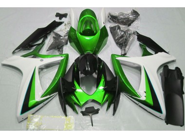 Verde Blanco 2006-2007 Suzuki GSXR 600-750 Carenado Moto