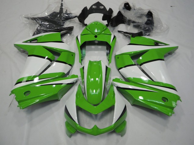 Verde & Blanco 2008-2012 Kawasaki Ninja 250 Carenado Moto