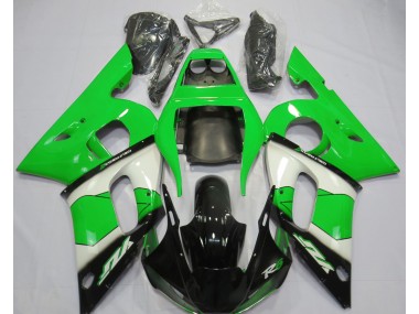 Verde Blanco & Negro 1998-2002 Yamaha R6 Carenado Moto