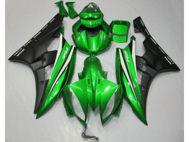 Verde Blanco & Negro 2006-2007 Yamaha R6 Carenado Moto