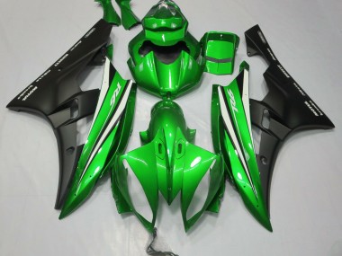 Verde Blanco & Negro 2006-2007 Yamaha R6 Carenado Moto