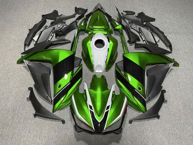 Verde Blanco & Negro 2015-2018 Yamaha R3 Carenado Moto
