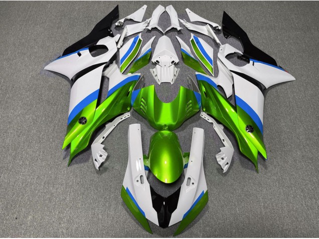 Verde Brillante & Azul Claro 2017-2021 Yamaha R6 Carenado Moto Verde Brillante & Azul Claro 2017-2021 Yamaha R6 Carenado Moto