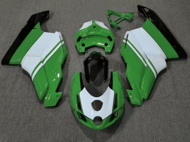 Verde Brillante & Blanco 2003-2004 Ducati 749 999 Carenado Moto