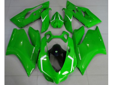 Verde Brillante & Blanco 2011-2014 Ducati 1199 Carenado Moto