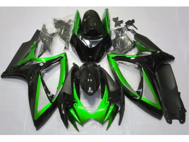 Verde Brillante & Negro 2006-2007 Suzuki GSXR 600-750 Carenado Moto