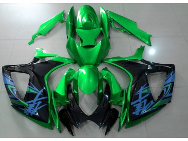 Verde Brillante & Negro 2006-2007 Suzuki GSXR 600-750 Carenado Moto