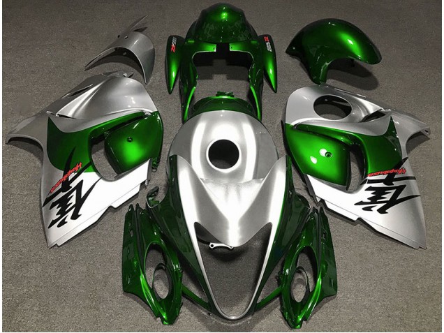 Verde Brillante & Plata 2008-2020 Suzuki GSXR 1300 Carenado Moto Verde Brillante & Plata 2008-2020 Suzuki GSXR 1300 Carenado Moto