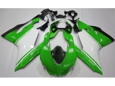 Verde Brillo Blanco & Negro 2011-2014 Ducati 1199 Carenado Moto