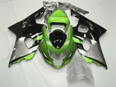 Verde Claro Plateado & Negro 2004-2005 Suzuki GSXR 600-750 Carenado Moto