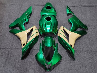 Verde Esmeralda & Tostado 2007-2008 Honda CBR600RR Carenado Moto