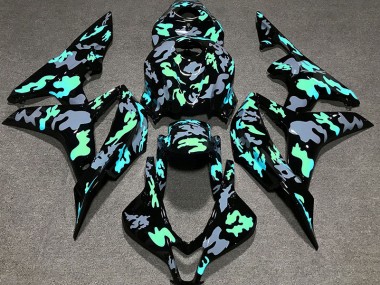 Verde & Gris Camuflaje 2007-2008 Honda CBR600RR Carenado Moto