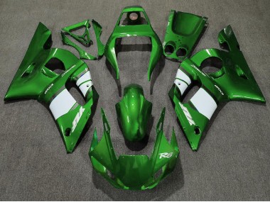 Verde Intenso & Blanco 1998-2002 Yamaha R6 Carenado Moto