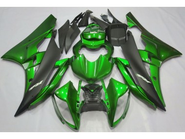 Verde Metalizado & Negro 2006-2007 Yamaha R6 Carenado Moto