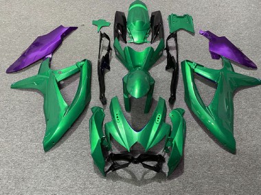 Verde & Morado 2008-2010 Suzuki GSXR 600-750 Carenado Moto