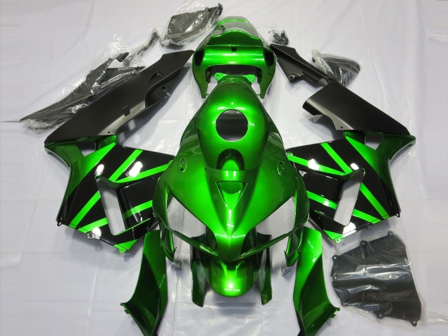 Verde & Negro 2005-2006 Honda CBR600RR Carenado Moto