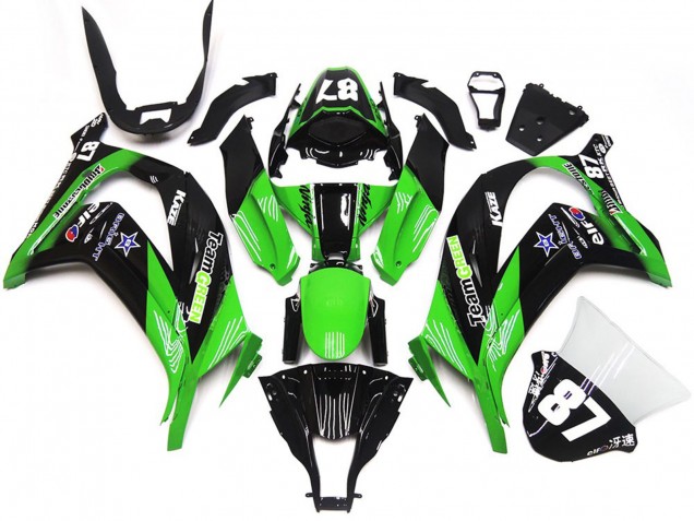 Verde & Negro 2016-2019 Kawasaki ZX10R Carenado Moto