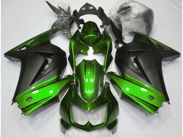 Verde & Negro Mate 2008-2012 Kawasaki Ninja 250 Carenado Moto
