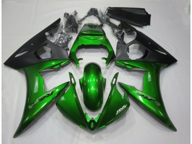 Verde Oscuro Brillante 2005 Yamaha R6 Carenado Moto