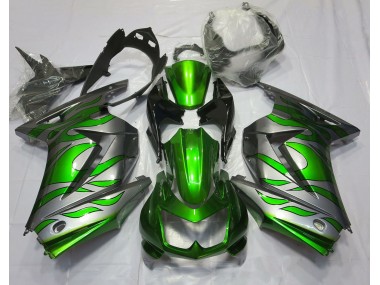 Verde & Plata Llama 2008-2012 Kawasaki Ninja 250 Carenado Moto