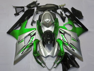 Verde Plata & Negro 2005-2006 Suzuki GSXR 1000 Carenado Moto