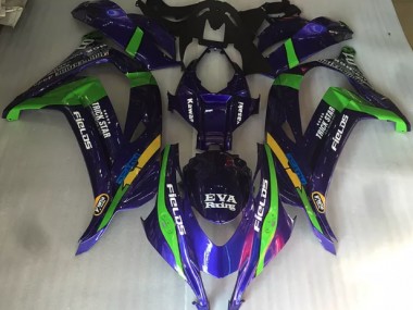 Verde Púrpura & Brillo 2016-2019 Kawasaki ZX10R Carenado Moto