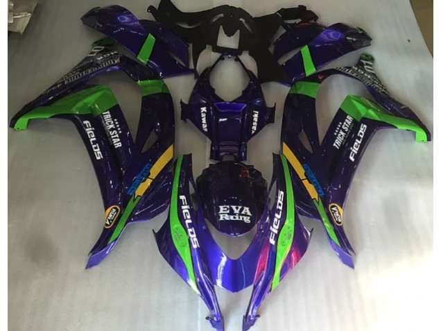 Verde Púrpura & Brillo 2016-2019 Kawasaki ZX10R Carenado Moto