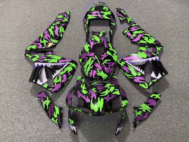 Verde & Rosa Camuflaje 2003-2004 Honda CBR600RR Carenado Moto